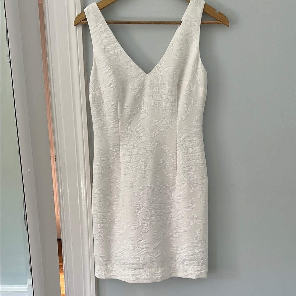 Lilly Pulitzer Cream Sheath Mini Dress V-Neck Sleeveless